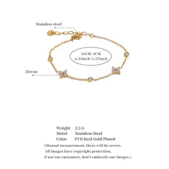 Unique zirconia Silver Chain Bracelet - Picture 3 of 12